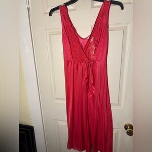 Quiet Moments Elegant Red Lace Nightgown S
